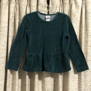 Hanna Andersson Ribbed Velour Peplum Top